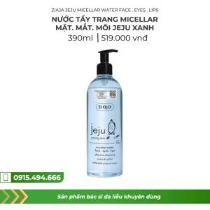 Nước tẩy trang Micellar Mặt, Mắt, Môi Jeju Xanh